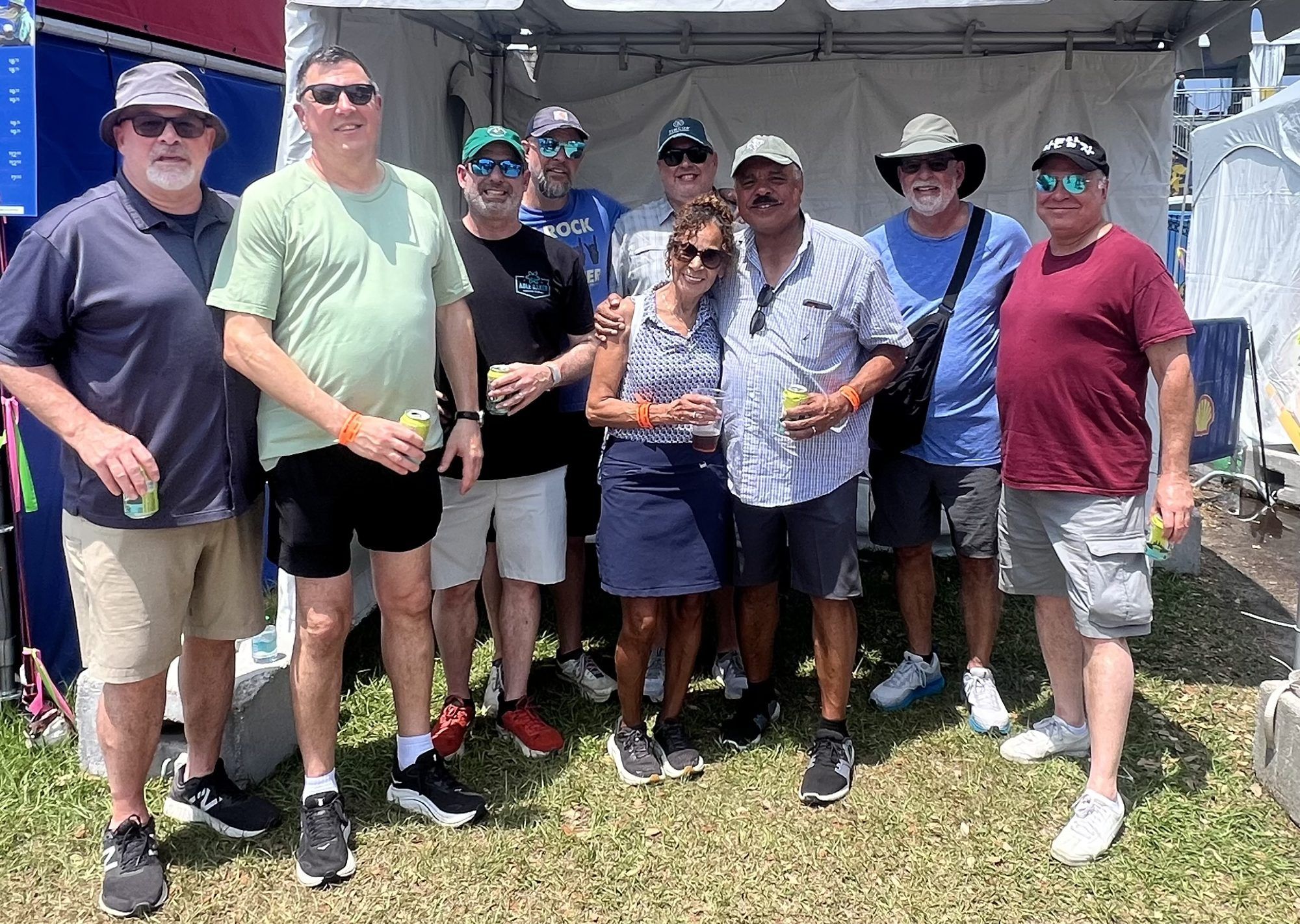 The crew at the festival beer tent