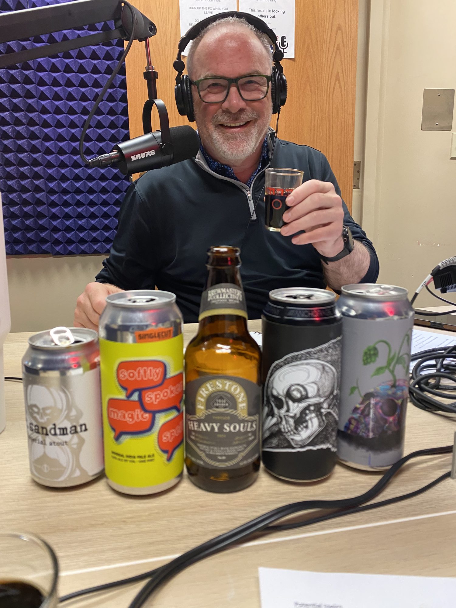 Toasting a pour in the DSR studio
