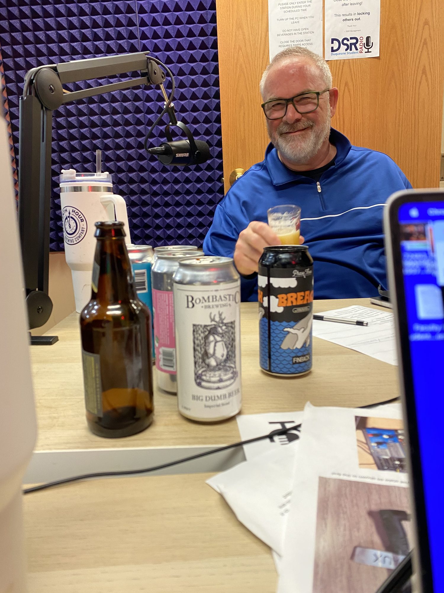 Cheers from the booth at Duquesne Student Radio
