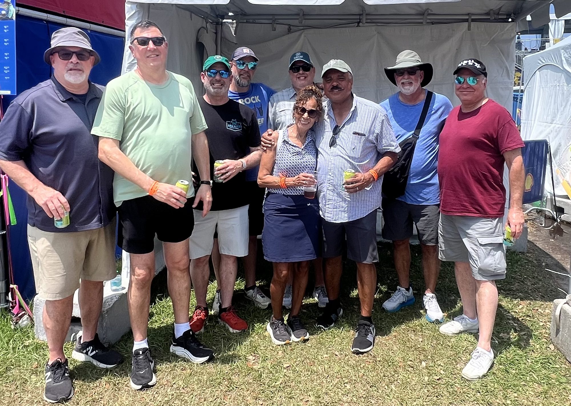The crew at the festival beer tent