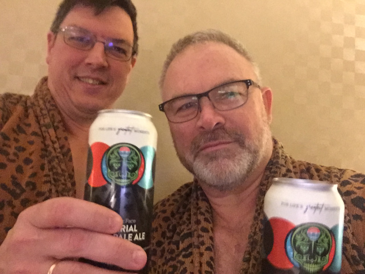 Mike and Kerry with beers