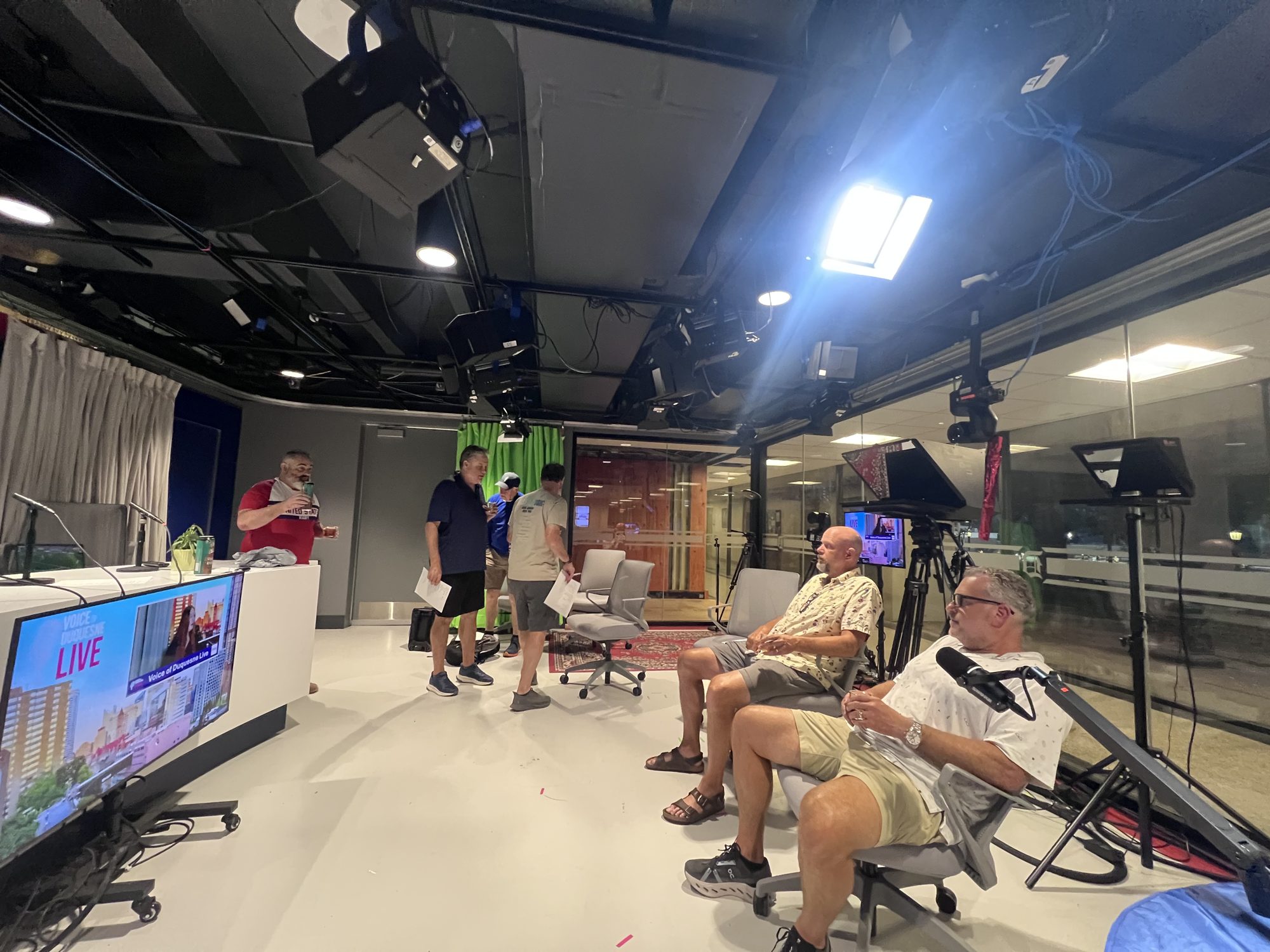 Pre-show scene in the studio
