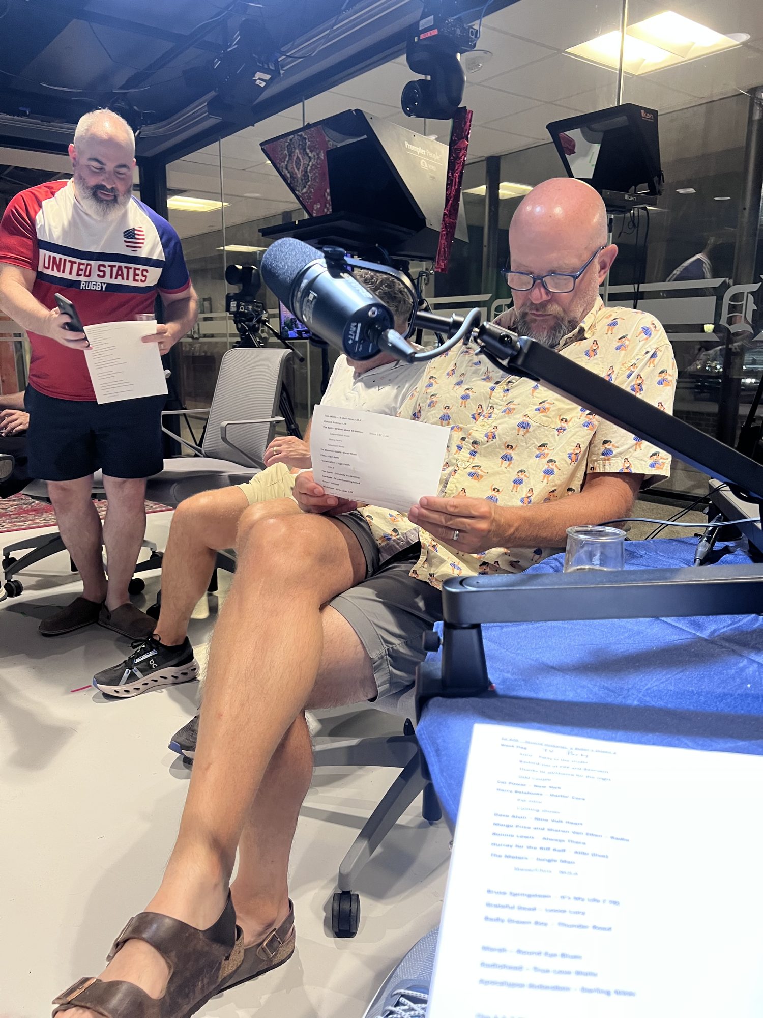 Reading over the track list before air