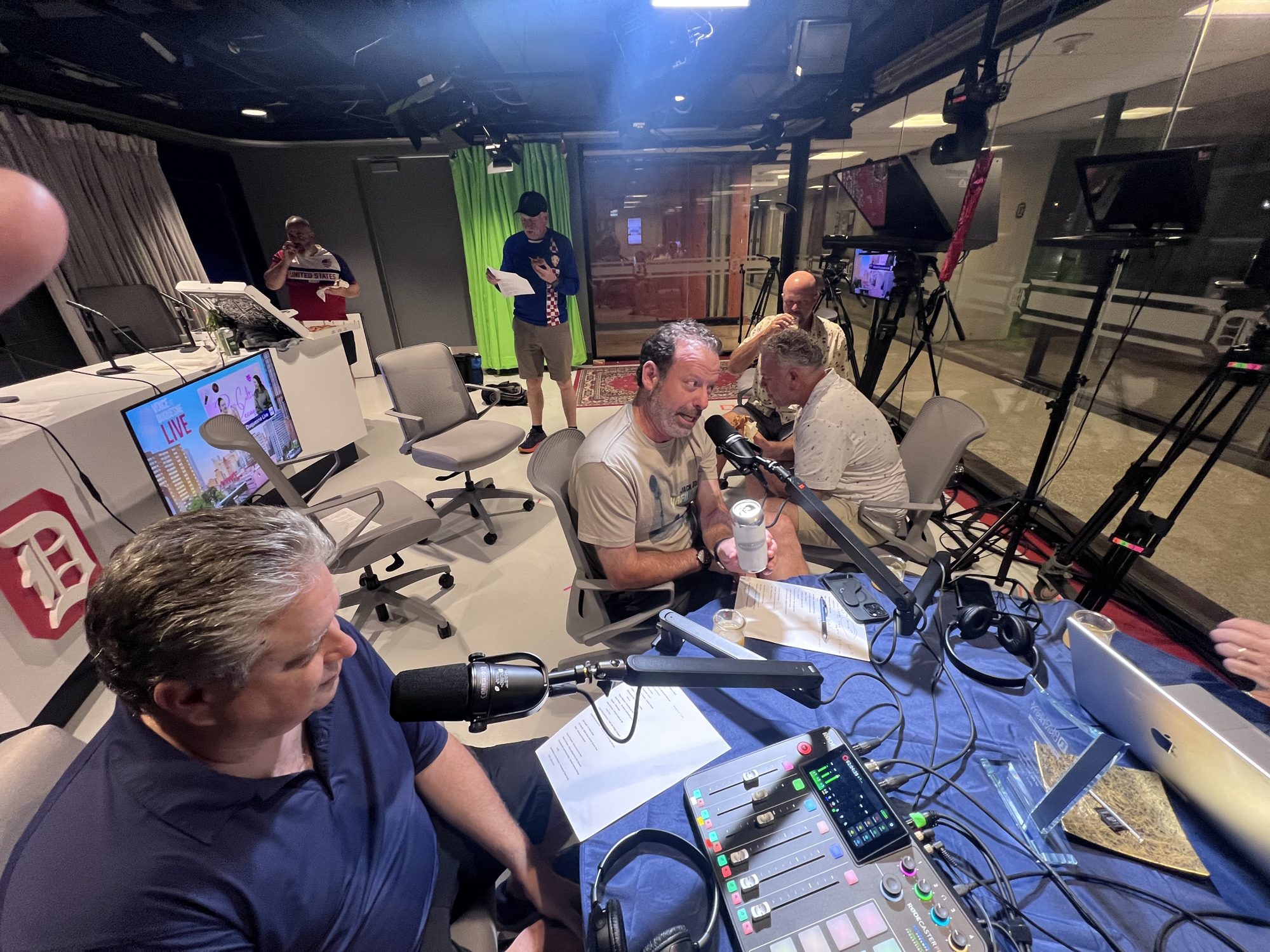 At the Rodecaster in the studio