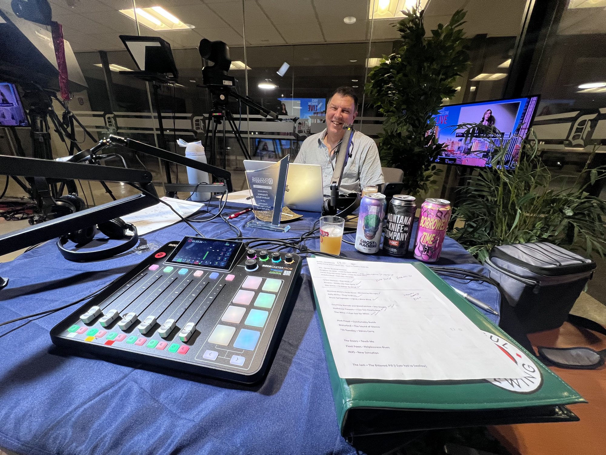 Behind the board during the Sensation(al) taping