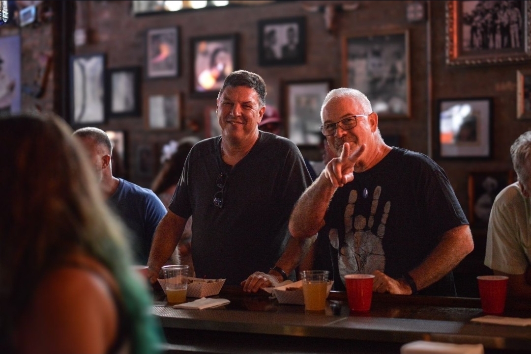 Mike and Kerry at a bar